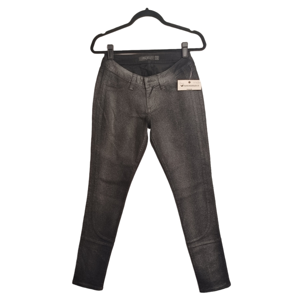 POETIC JUSTICE Silver Shimmer Nikki Skinny Black Jeans 27/32 NWT